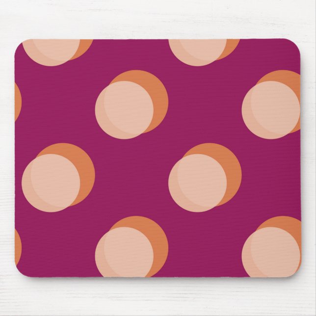 Retro Circles and Shadows Bold Pattern Purple Mouse Pad (Front)