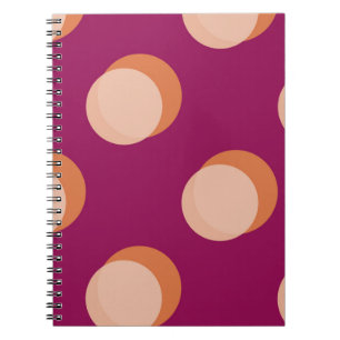 Retro Circles and Shadows Bold Pattern Purple Notebook