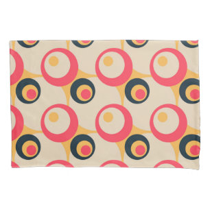 Retro Circles Artistic Abstract Pattern Pillowcase