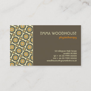 Retro!Circles Brown, Orange, Beige and Aqua Business Card