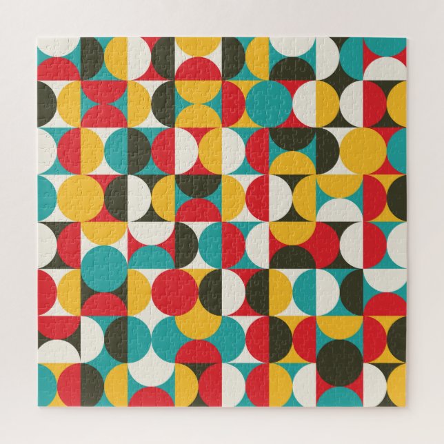Retro Circles: Colourful Hipster Pattern. Jigsaw Puzzle (Vertical)