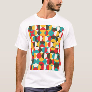 Retro Circles: Colourful Hipster Pattern. T-Shirt
