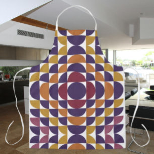 Retro Circles Geometric Apron   Mid-Century Modern