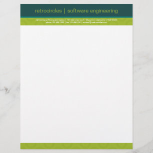 Retro Circles Green & Teal Business Letterhead