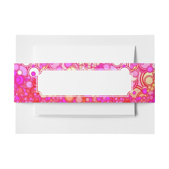 Retro Circles Invitation Belly Band (Front Example)