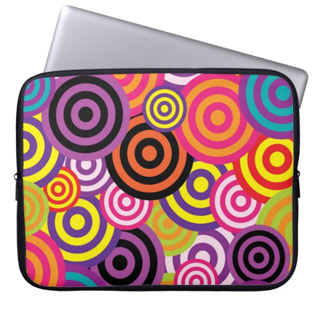 Retro Circles Laptop Sleeve (Front)