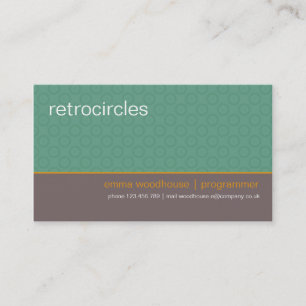 Retro Circles Mint & Orange Business Card