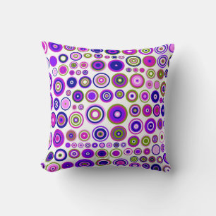 Retro Circles Mosaic Pattern Rings Seamless 2 Cushion