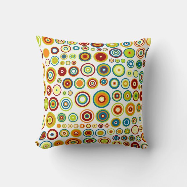 Retro Circles Mosaic Pattern | Rings Seamless Cushion (Front)