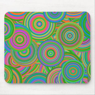 retro circles mouse pad