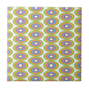 Retro circles pattern ceramic tile