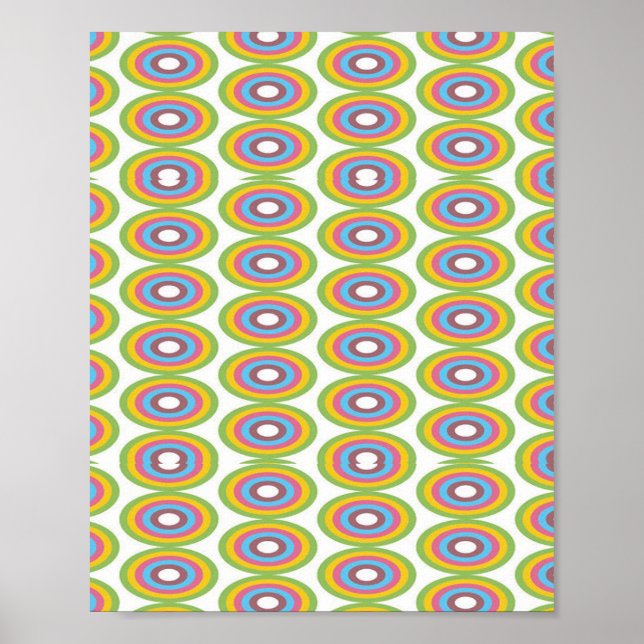 Retro circles pattern poster (Front)