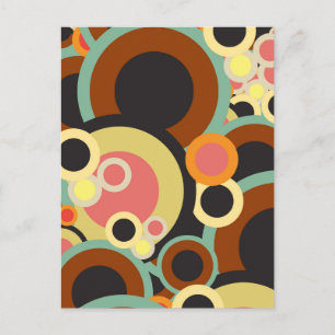 Retro circles pattern / Retro colour pallete Postcard