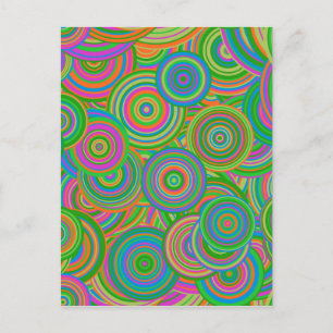 retro circles postcard