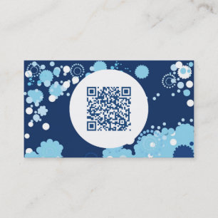retro circles QR code Business Card