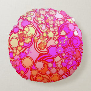 Retro Circles Round Cushion