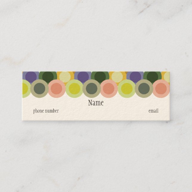 Retro Circles Skinny Business Card (Front)