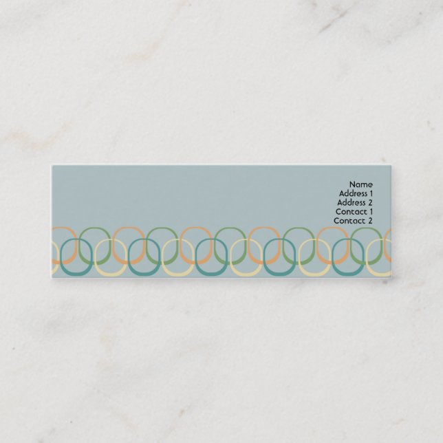 Retro Circles - Skinny Mini Business Card (Front)