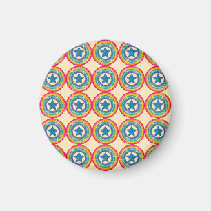 Retro Circles Stars: Seamless Texture. Magnet