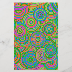 retro circles stationery