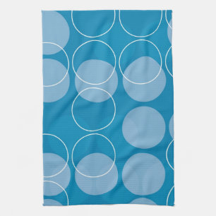 Retro circles tea towel