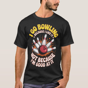 Retro Circular Bowling With Humourous Bowler T-Shirt