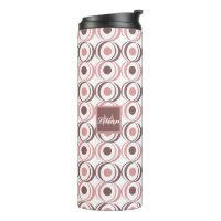 Retro Circular Earthy Tone Pink Monogrammed   