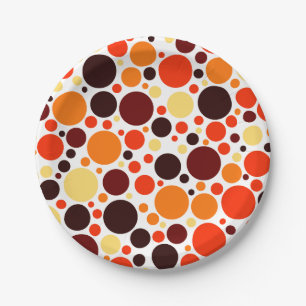Retro circular pattern paper plate