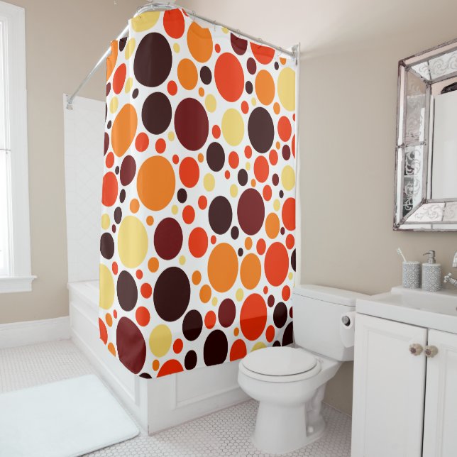 Retro circular pattern shower curtain (In Situ)