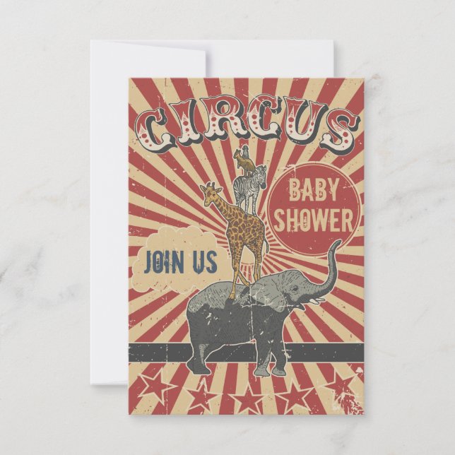 Retro Circus Baby Shower Invitation (Front)