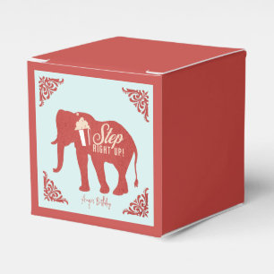Retro Circus Elephant Popcorn Birthday Party Favour Box