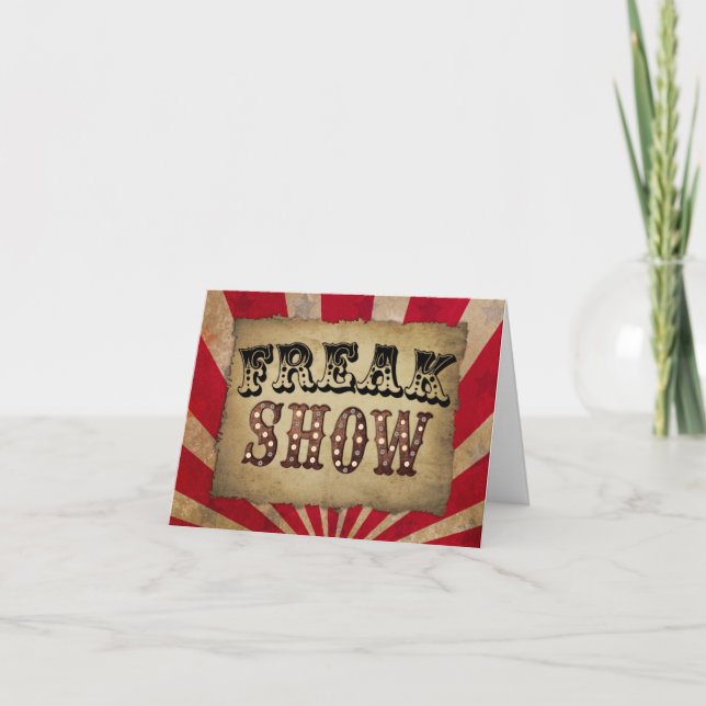 Retro Circus Poster Freak Show Card (Front)