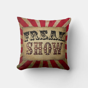 Retro Circus Poster Freak Show Cushion