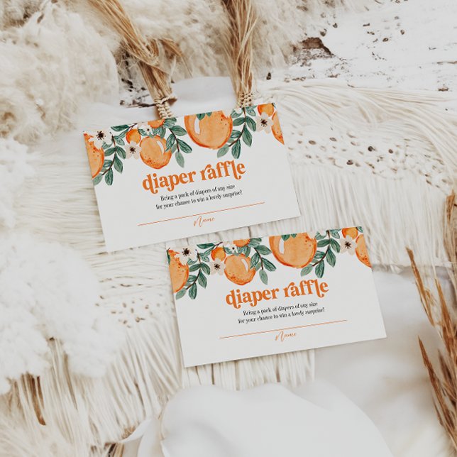 Retro Citrus Baby Shower Diaper Raffle Card (Creator Uploaded)