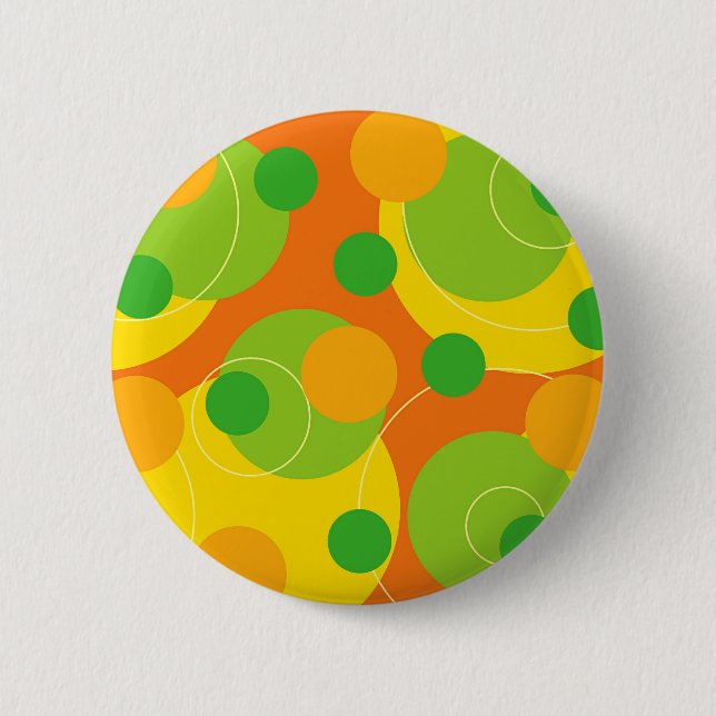 Retro Citrus Fun Bubbly Dots Cute Colourful Button (Front)