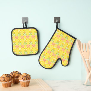 Retro Citrus  Oven Mitt & Pot Holder Set