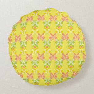 Retro Citrus Round Throw Pillow