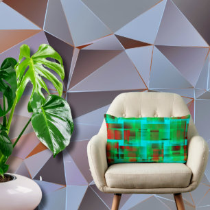 retro city abstract vision lumbar cushion