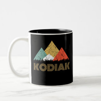 Retro City of Kodiak Mountain Two-Tone Coffee Mug
