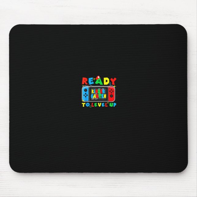 Retro Ck To School Kindergarten Ready To Level Up  Mouse Pad (Front)