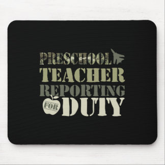 Retro Ck To School Women Old Camo Preschool Teache Mouse Pad