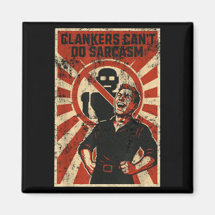 Retro Clanker Can't Do Sarcasm Funny Robot Ster  Magnet