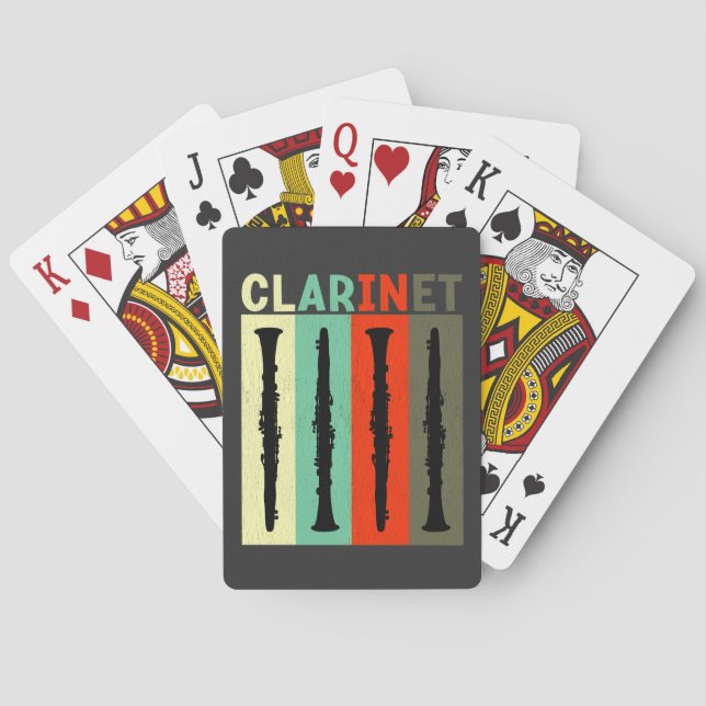 Retro Clarinet Playing Cards (Back)