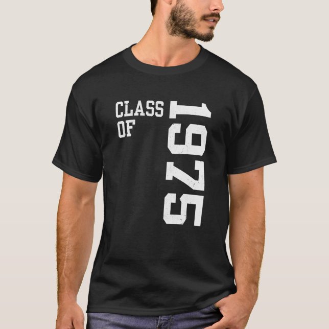 Retro Class of 1975 Senior High School Reunion Vin T-Shirt (Front)
