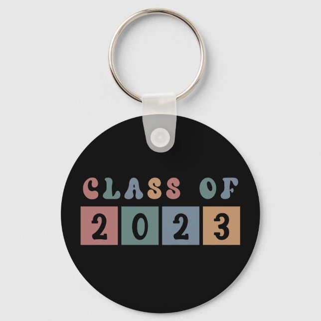 Retro Class of 2023 School College graduation Gift Key Ring (Front)