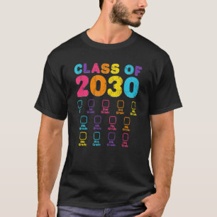 Retro Class Of 2030 Space For Grade Checkmark Grad T-Shirt
