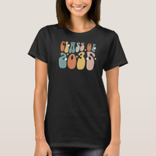 Retro Class of 2035 Grow With Me Handprint Kids Ki T-Shirt