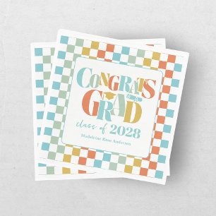 Retro Class of Congrats Graduation   Napkin