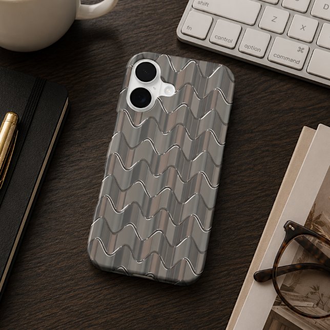 Retro Classic 70s Faux Metal Waves Art Pattern (Creator Uploaded)