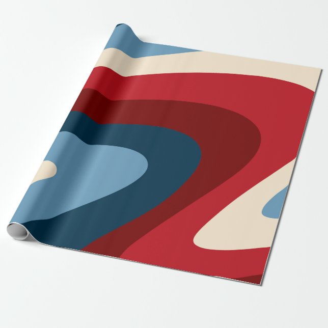 Retro classic 70s swirls  wrapping paper (Unrolled)